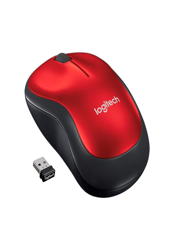 Mouse para Computadora Inalámbrico Ambidiestro M185 Rojo