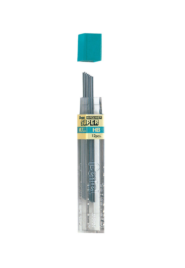 Minas de Grafito Para Lapicero de Tubo De Puntillas Pentel Super Hi-Polymer Hb 0.7